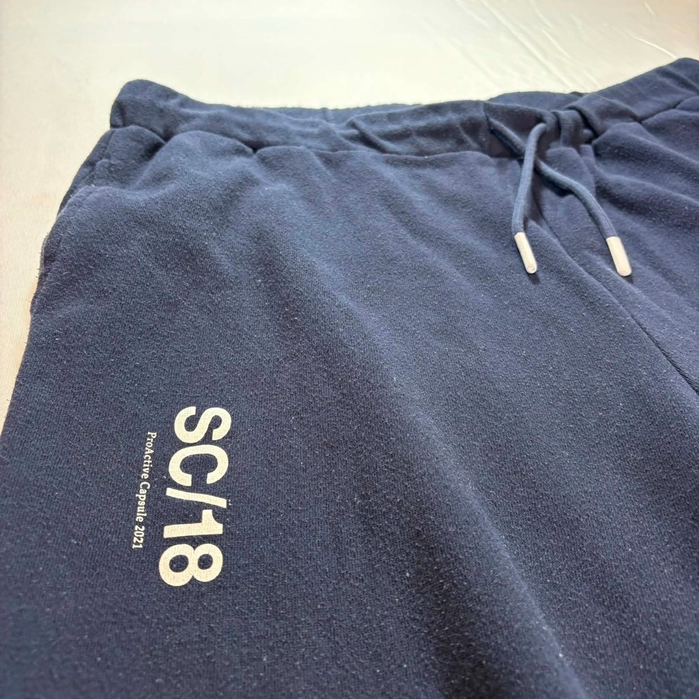 Sage Collective Womens Large Navy Blue Sweatpants Joggers SC/18 Graphic Drawstri